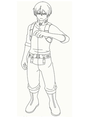Página para Colorir Todoroki da série My Hero Academia