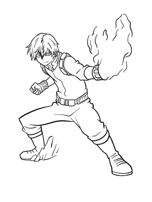 Página para Colorir Todoroki o Descolado