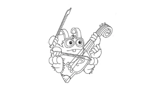 Página para Colorir Bowgart de My Singing Monsters