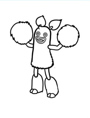 Página para Colorir Página para Colorir Meu Monstro Cantor: PomPom