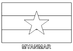 Página para Colorir da Bandeira de Mianmar