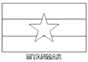 Página para Colorir Página para Colorir da Bandeira de Mianmar
