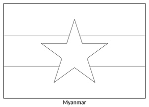 Página para Colorir da Bandeira de Mianmar