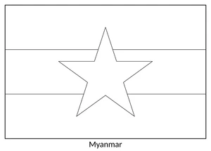 Página para Colorir Página para Colorir da Bandeira de Mianmar