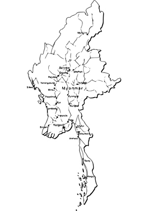 Mapa de Mianmar