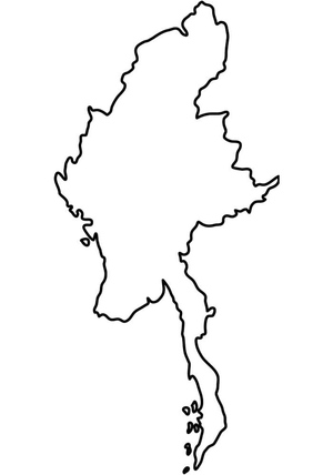 Mapa Esquemático de Mianmar