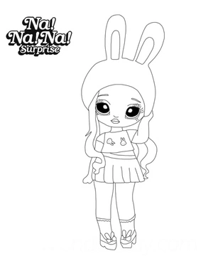 Aubrey Heart com chapéu de coelho, fácil Na Na Na Surprise coloring page, free printable