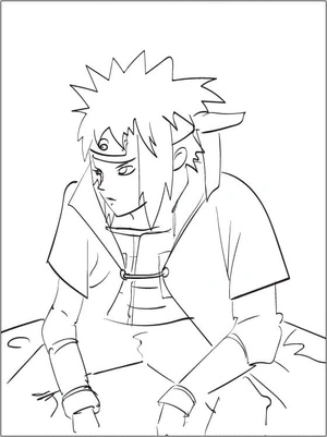 Página para Colorir Ilustração de Minato Namikaze