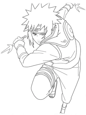 Página para Colorir Incrível Minato Namikaze