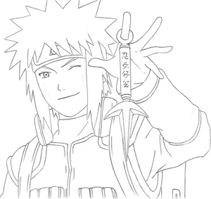 Página para Colorir Minato Namikaze Alegre