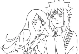Página para Colorir Kushina e Minato - Página para Colorir