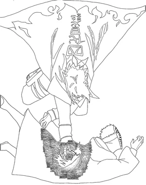 Página para Colorir Minato contra Tobi