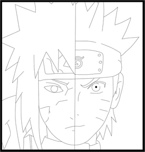Página para Colorir Minato Namikaze e Naruto Uzumaki