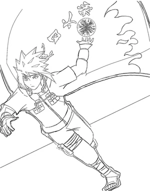 Página para Colorir Minato executando Rasengan, por favor evite chamar de Minato Usando Rasengan.