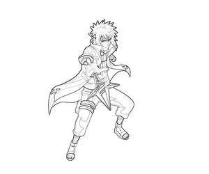Página para Colorir Namikaze Minato Disponível Gratuitamente