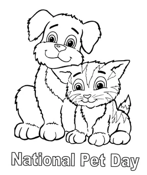 Página para Colorir Celebre o Dia Nacional dos Pets com Alegria!