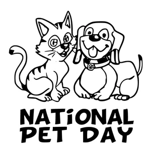 Página para Colorir Imagem celebrando o Dia Nacional dos Pets