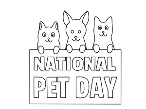 Página para Colorir Folha de Atividades para o Dia Nacional do Animal de Estimação para Imprimir