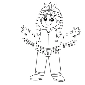 Página para Colorir Colorir por Número: Tema Nativo