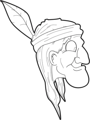 Página para Colorir Cabeça Nativa