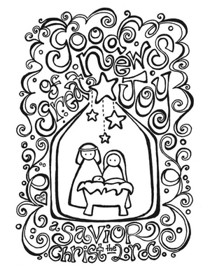 Página para Colorir Nascimento de Cristo Nosso Senhor