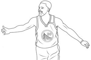 Página para Colorir Jogador de Basquete Alegre