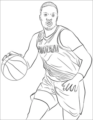 Página para Colorir Página para Colorir do Damian Lillard