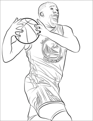 Página para Colorir Draymond Green Correndo com a Bola