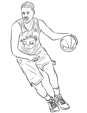 Página para Colorir Jogador da NBA Clay Thompson
