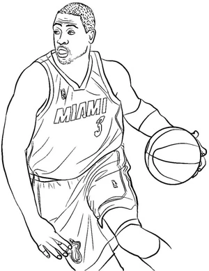 Página para Colorir Wade Dwyane