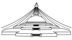 Página para Colorir Estupa de Boudhanath no Nepal