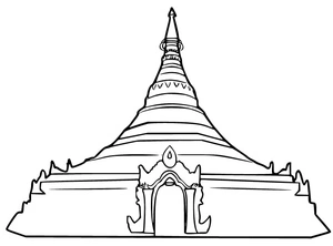 Página para Colorir Página para colorir de Lumbini no Nepal