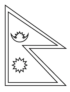 Página para Colorir Página para Colorir da Bandeira do Nepal