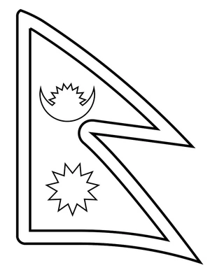 Página para Colorir Página para Colorir da Bandeira do Nepal