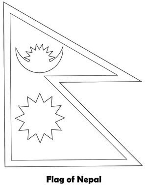 Página para Colorir Bandeira do Nepal