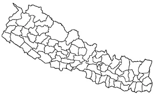 Página para Colorir Mapa mostrando as fronteiras políticas do Nepal