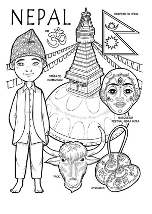 Página para Colorir Página para Colorir do Nepal