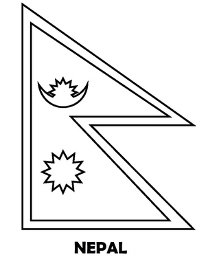 Página para Colorir Página para Colorir a Bandeira do Nepal