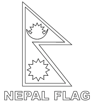 Página para Colorir Bandeira do Nepal