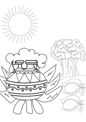 Página para Colorir Festival Makara Sankranti do Nepal