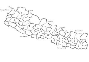 Página para Colorir Mapa do Nepal