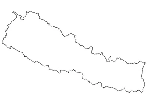 Página para Colorir Mapa Esquemático do Nepal