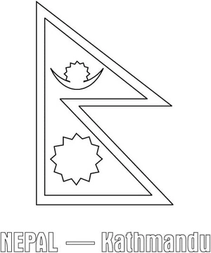 Página para Colorir A Bandeira do Nepal