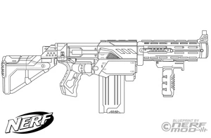 Página para Colorir Nerf Blaster Incrível