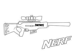 Página para Colorir Lançador Nerf Fortnite