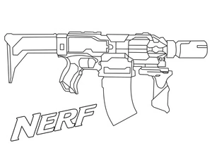 Página para Colorir Arma Nerf de Fortnite