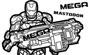Página para Colorir Homem de Ferro e a Nerf Gun
