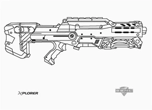 Página para Colorir Página para Colorir de Arma Nerf Disponível para Download Gratuito
