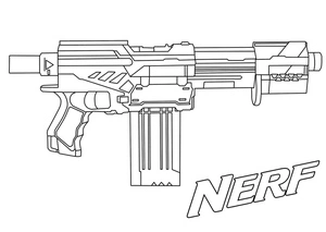 Página para Colorir Página para colorir imprimível de uma arma Nerf