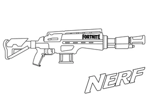 Página para Colorir Página para Colorir de Arma Nerf para Crianças Printable